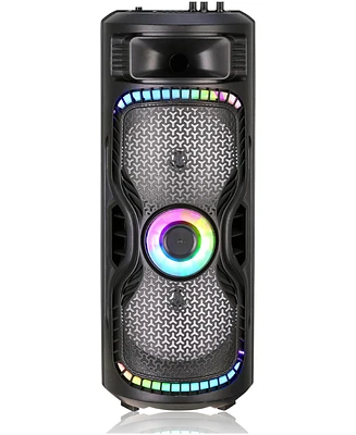 Toptech Braze-8 Bluetooth Speaker, Dual 8" Woofer Disco Lights