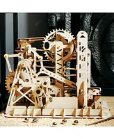 Robotime 3D Wooden Jigsaw Puzzle Marble Run Model Kits Birthday Gift for Teens and Adults, Beige, 9.9"8.9"8"