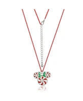 Disney Minnie Mouse Holiday Peppermint Minnie Necklace and Earring Set