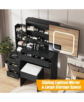 gaomon Bedroom Dresser with Electrical Outlet 4 Drawer Storage Cabinet Dresser