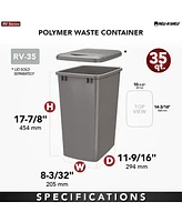 Rev-a-Shelf Polymer Replacement 35 qt. Trash Bin, Black, 2 Pack, Rv-35-18-2