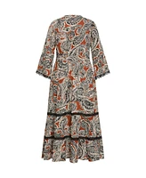 City Chic Plus Camille Print Maxi Dress