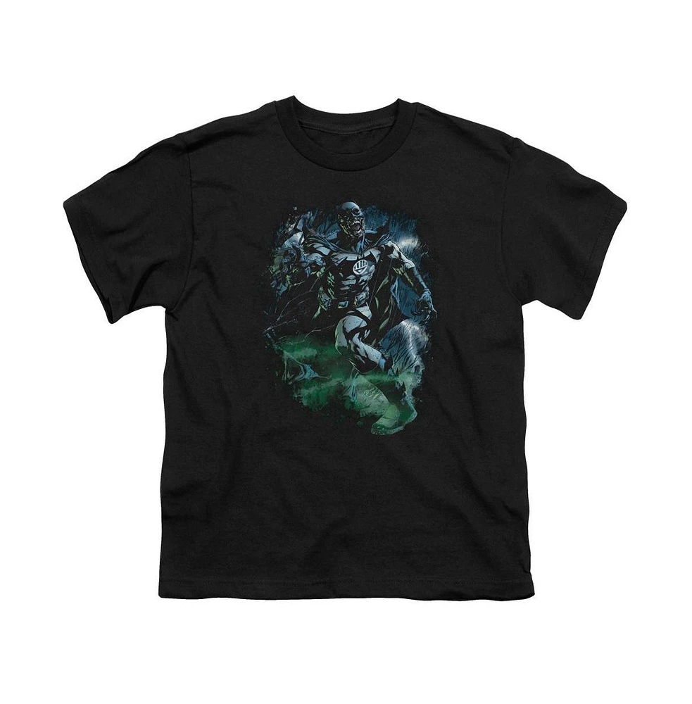 Green Lantern Boys Black Batman Short Sleeve Juvenile Tee / T-Shirt