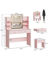 gaomon Vanity Desk with Mirror and Lights