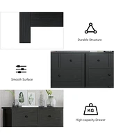 gaomon Black Dresser for Bedroom, Wood Rustic Chest of Drawers with Storage Drawers