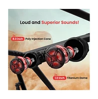 Pyle 8'' Waterproof Marine Bluetooth Speaker System with Led Lights, 1000W