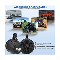 Pyle 5.25'' Waterproof Off-Road Speakers with 2-Channel Amplifier, 1000W, Chrome