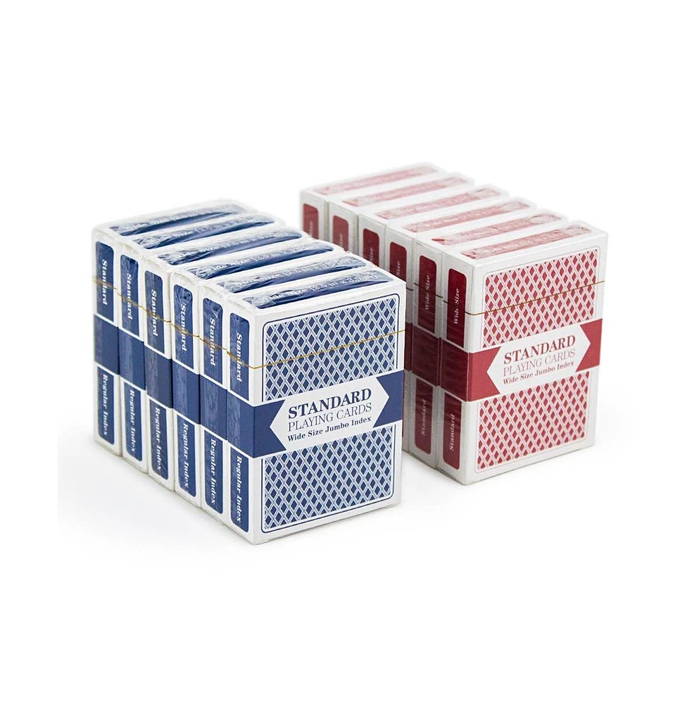 Slickblue 12-Pack Standard Playing Cards - Poker Size with Jumbo Index for Easy Viewing