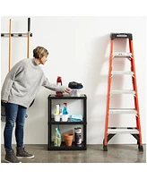 Gracious Living 3 Shelf Fixed Height Solid Light Duty Home Storage Unit