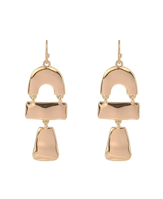 Rachel Rachel Roy Gold Tone Hammered Drop Earrings