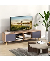 Gymax Tv Stand for Tvs up to 65'' Modern Rustic Tv Cabinet w/ Open Shelf TV Console Table
