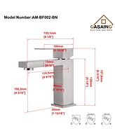 Casainc Single Hole Handle Bathroom Faucet 1.5 Gpm