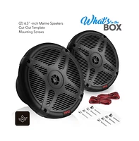 Pyle 6.5'' Marine Component Speakers, 600W, Waterproof, Black (Pair)