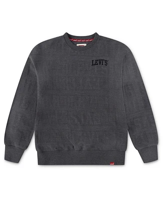 Levi's Big Boys Branded Jacquard Crewneck Sweatshirt