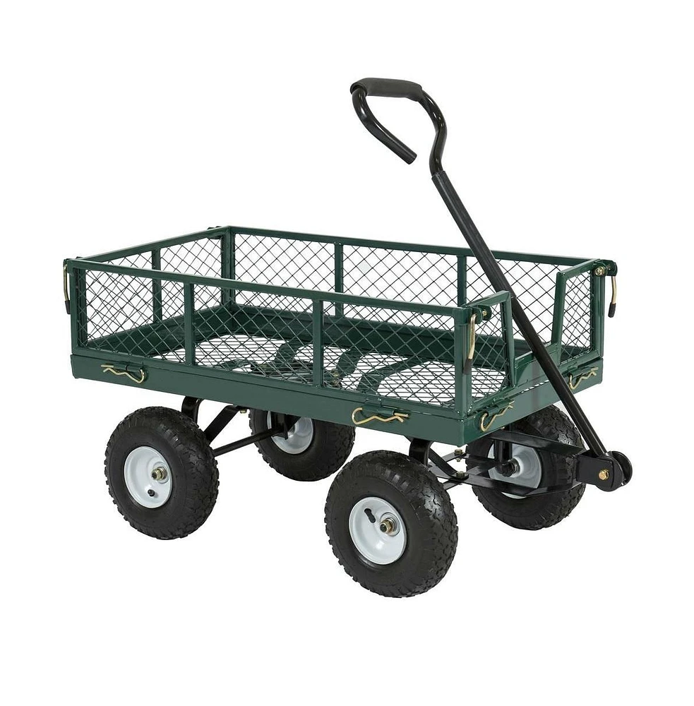 Slickblue Heavy Duty Steel Garden Utility Cart Wagon with Removable Sides