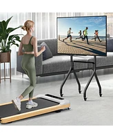 Gymax Mobile Tv Stand Rolling Tv Cart for 43''-100'' Flat/Curved Screens up to 110 lbs