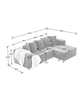 Boyel Living Chenille L-Shaped Sectional Sofa Set,Morden Modular with Foot Pads, Luxury Fabric Cloud Couch for Room, (G