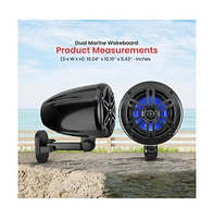 Pyle 4 Waterproof Marine Box Speakers, 150W, 2-Way Off-Road System (Black)