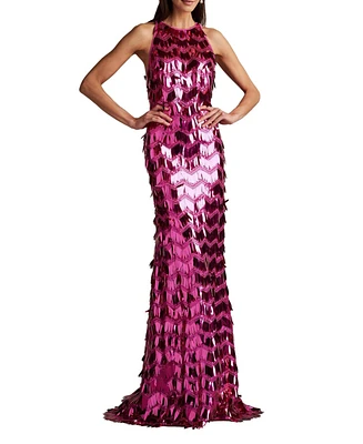 Tadashi Shoji Women's Madysin Sequin Fringe Gown