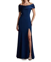 Tadashi Shoji Dalton Contrast Off-Shoulder Gown