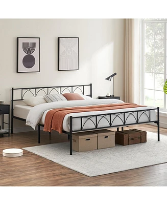 gaomon King Bed Frame with Headboard, 12.2" H Metal Platform Bed Frame