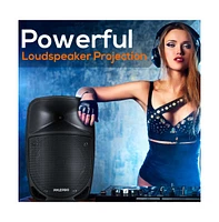 Pyle Bluetooth Pa Speaker with Wireless Microphone – Portable Karaoke System with Rechargeable Battery, MP3/Usb/Sd, Uhf Wireless Mic, 1200W
