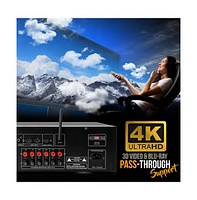 Pyle 5.2-Channel Bluetooth Home Theater Receiver - 4K Ultra Hd & 3D Video Pass-Through, Hdmi/MP3/Usb/Am/Fm Radio (1000W Max)