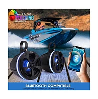 Pyle 5.25 Waterproof Bluetooth Off-Road Speaker System with Rgb Lights, 1000W