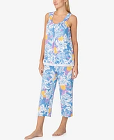 Ellen Tracy Women's Sleeveless Crop Pajama Set