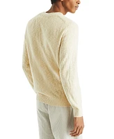 Nautica Men's Slub Linen Crewneck Sweater