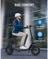 Gyroshoes C1 Pro Electric Scooter with Basket, Retrospec Dakota Helmet for Adults - Bike, Skate, Scooter Protective Ventilation Commuting