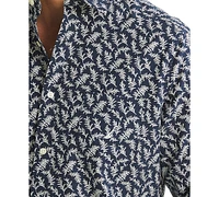 Nautica Men's Long Sleeve Button-Front Leaf Print Shirt