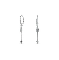 Bling Jewelry Minimalist Romantic Cupid Arrow Dangle Earrings Leverback Sterling Silver