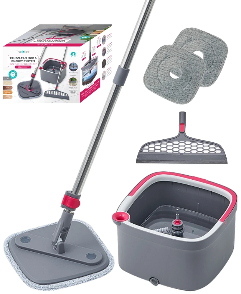 True & Tidy Mop, Silicone Sweeper & Bucket Cleaning System