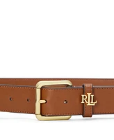 Lauren Ralph Women's Logo-Keeper Leather Belt