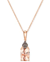 Le Vian Morganite (1-1/20 ct. t.w.) & Chocolate Diamond (1/10 ct. t.w.) Pendant 20" Necklace in 14k Strawberry Gold