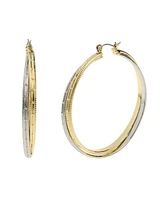 Steve Madden Two Tone Layered Hoop Earrings