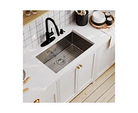 Casainc 32inch L x 18inch W Single Bowl Stainless Steel Undermount Kitchen Sink