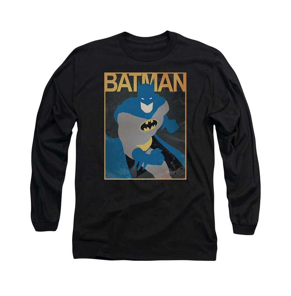 Batman Men's Simple Bm Poster Long Sleeve Adult Tee / T-Shirt