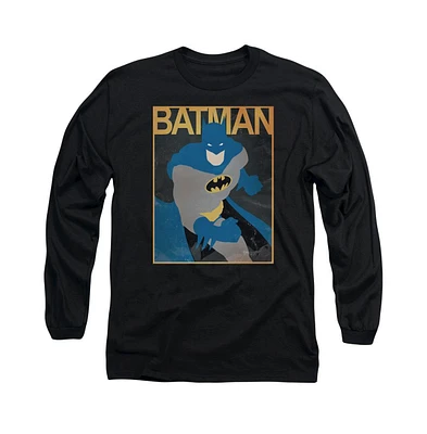 Batman Men's Simple Bm Poster Long Sleeve Adult Tee / T-Shirt