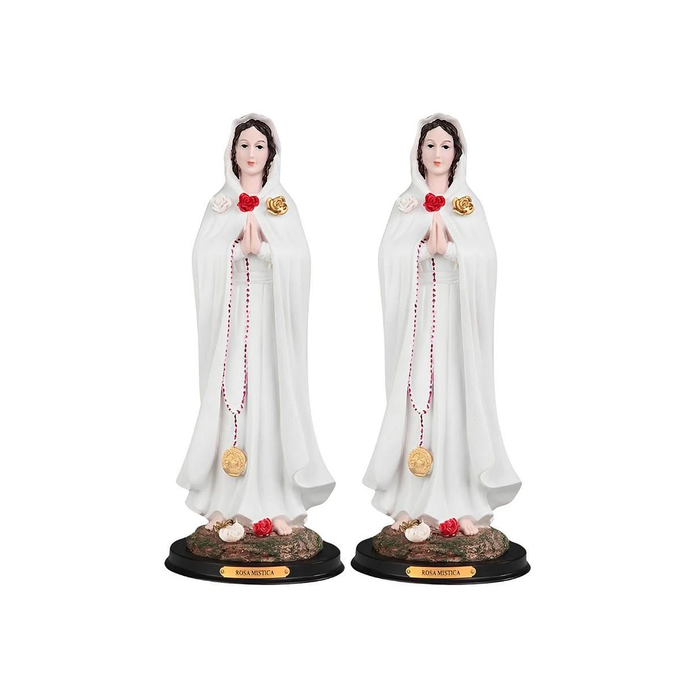 Fc Design "2-pc Set" 12"H Rosa Mistica Statue Holy Figurine Statue Ornament Home Room Office Decor and Perfect Ideas for Housewarming, Holidays and Bi