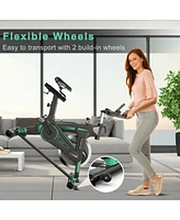 Gymax Stationary Exercise Bike Cycling Bike W/33Lbs Flywheel Home Fitness Gym Cardio