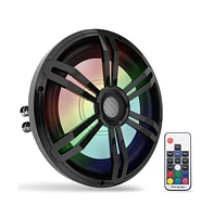 Pyle 12'' Slim Waterproof Subwoofer with Rgb Lights and Remote Control, 500W