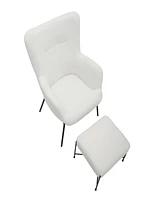 Lumisource 2-Pc. Metal Izzy Industrial Lounge Chair and Ottoman Set