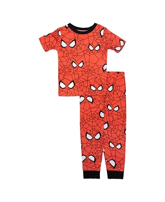 Spider-Man Little and Big Boys Short Sleeve T-Shirt Pant, 2-Piece Pajama Set