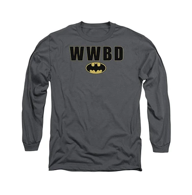 Batman Men's Wwbd Logo Long Sleeve Adult T-Shirt