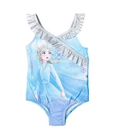 Frozen Little Girls 2 Pack Crossover One Piece Bathing Suits