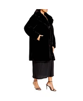 City Chic Plus Remi Faux Fur Coat