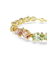 Swarovski Gema Mixed Cuts, Multicolored, Gold-Tone Plated Tennis Bracelet