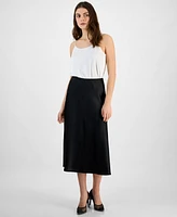 Bar Iii Women's Satin Pull-On Midi Skirt, Exclusively at Macy's